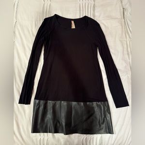 Bailey 44 Black Leather Trim Dress